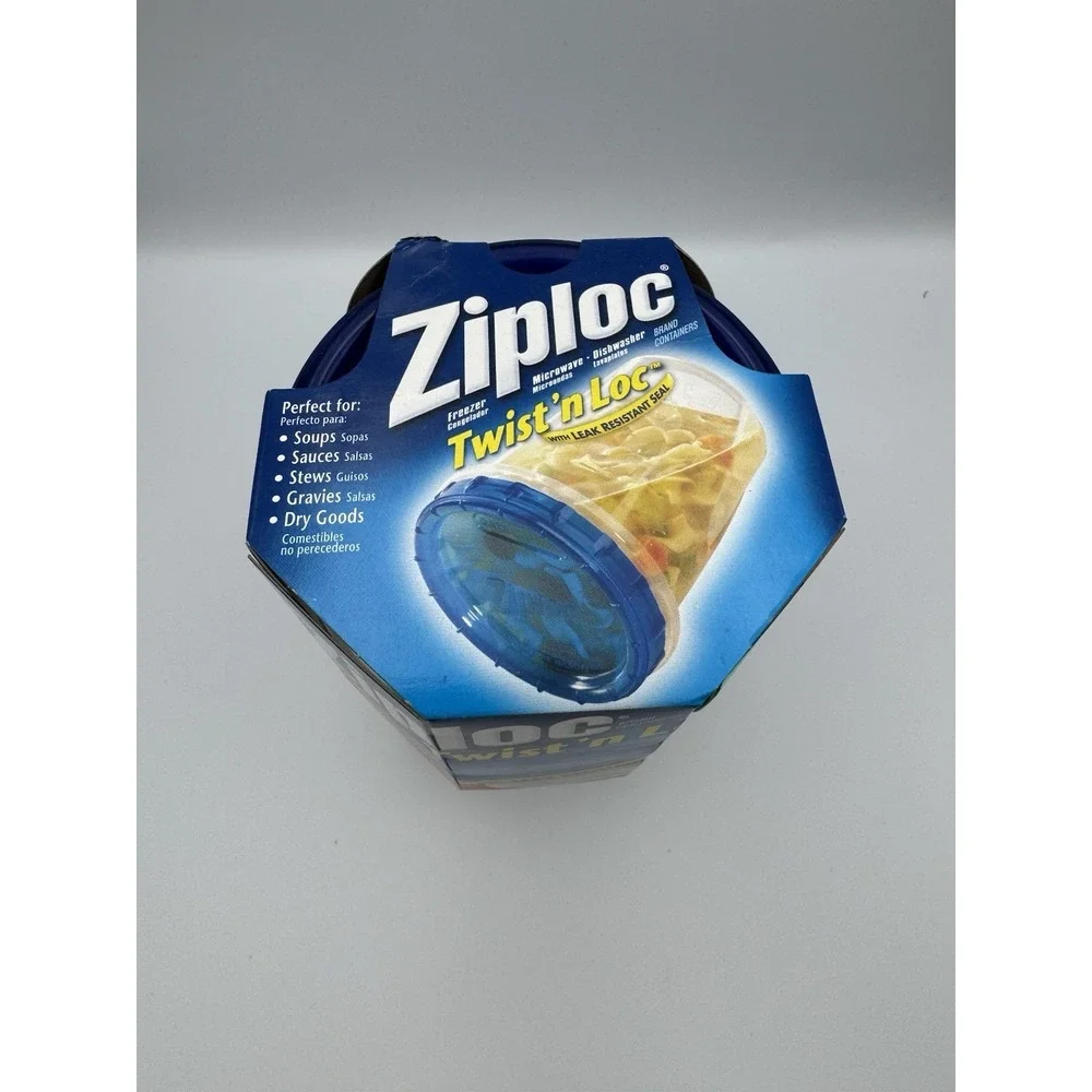 Ziploc Twist 'n Loc Medium Round 1 Qt/32‎ Oz Containers & Lids 2-Count NEW